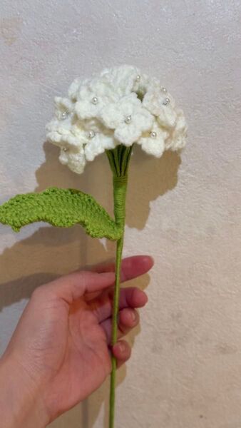 手作りあみぐるみ用白い花 あじさい