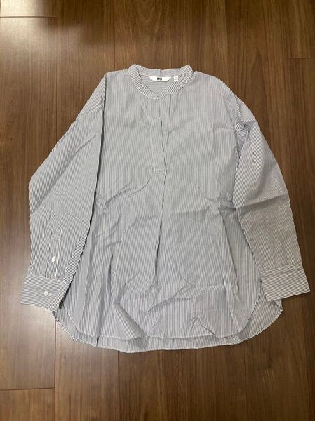 ユニクロ UNIQLO シャツ ブラウス ストライプ XSサイズ大きめ 長袖ブラウス