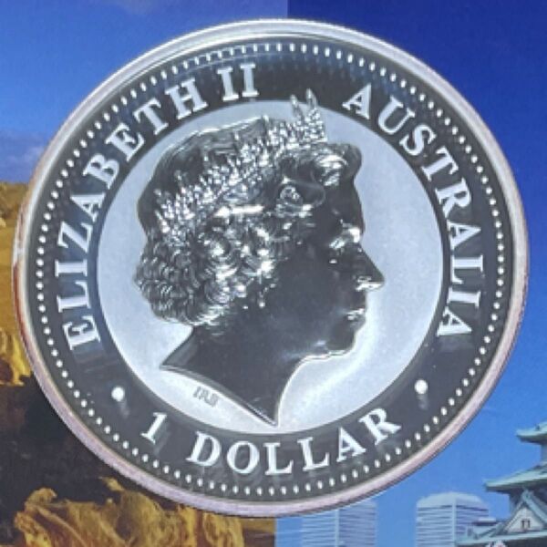 オーストラリア 1oz(31.135g)銀貨 プル-フセット出 直径40.60mm 31.136g 99.9パ-セント 完全未使用