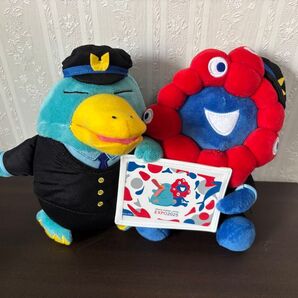 万博記念 イコちゃん・ミャクミャク駅員さんぬいぐるみ