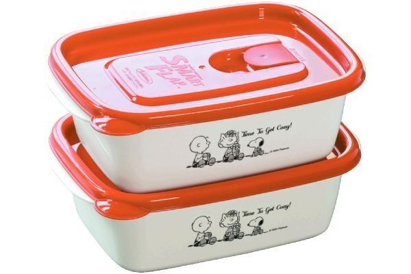 岩崎工業 スヌーピー 保存容器 フラップ付 コンテナ レンジ対応 610ml 2個 日本製 A-041 NC ランチボックス