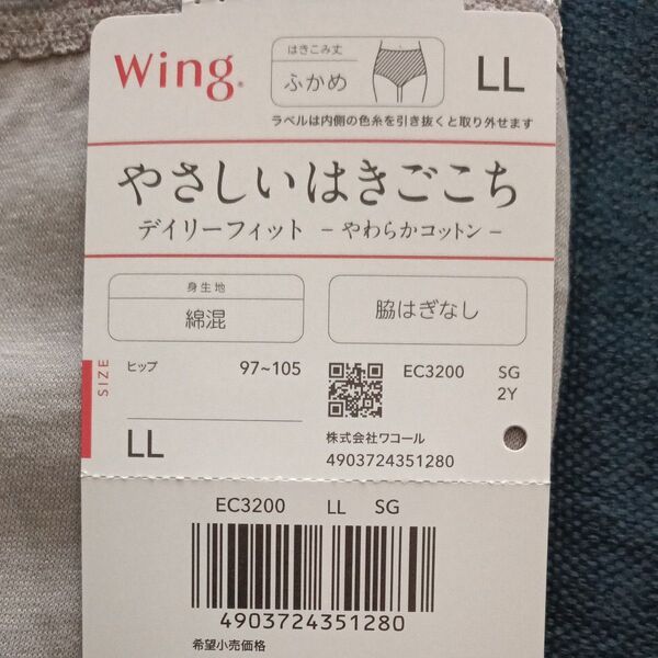 Wing やさしいはきごこち デイリーフィットショーツ LL ふかめ