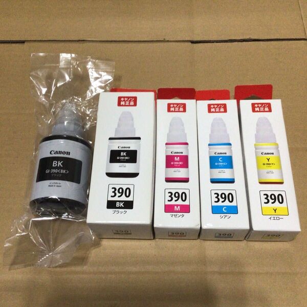 Canon 純正インク GI-390 5本セット 未開封品 ※期限切れ キヤノン インクボトル インクカートリッジ