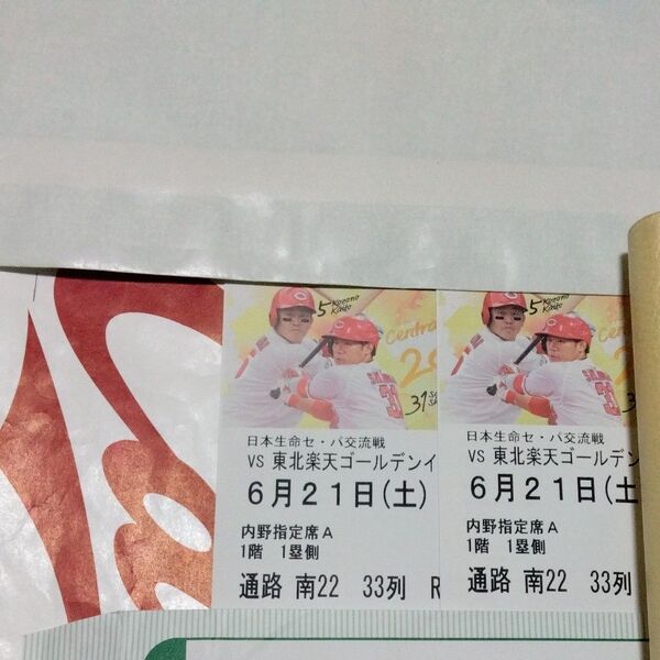 マツダスタジアム 内野指定席A 広島カープ VS楽天