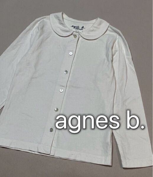アニエス・ベー agnes b. 長袖トップス ブラウス 丸襟 白 ホワイト 120 130