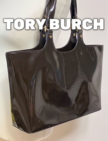 トリーバーチ TORY BURCH ハンドバッグ ブラウン 茶色 BIGロゴ