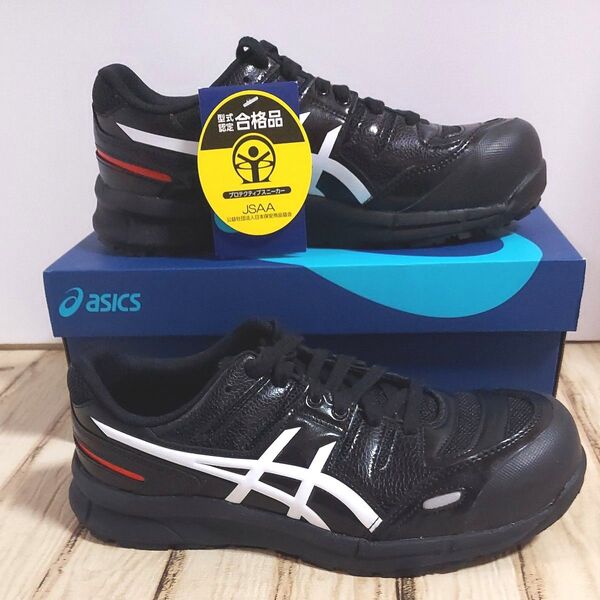 ASICS アシックス ウィンジョブ CP103 FCP103-9001 ブラック×ホワイト 25.5cm安全靴 未使用 美品