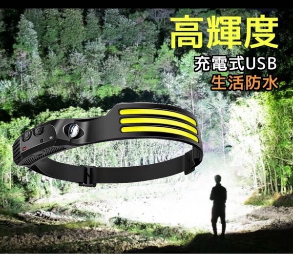 ヘッドライト 充電式 登山 LED USB type-c キャンプ 釣り 夜釣
