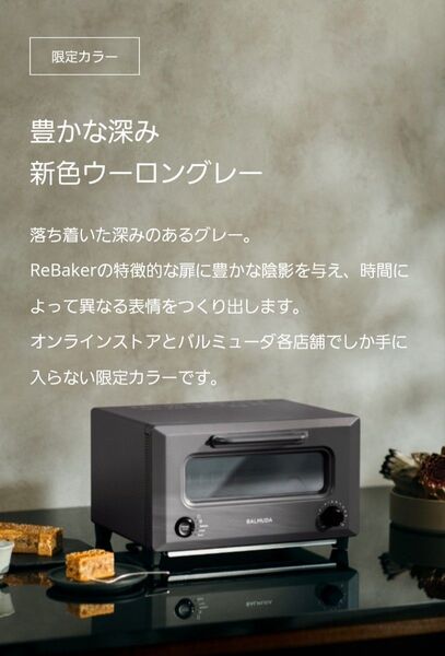 美品 バルミューダ リベイカー ウーロングレー 説明書、未使用トートバック付き
