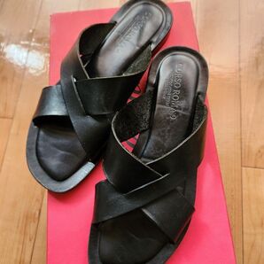 コルソローマ レザーサンダル ブラック サイズ38