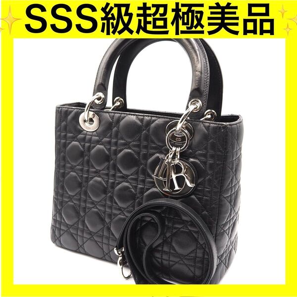 Dior レディディオール クリスチャンディオール ハンドバッグ ブラック カナージュ 2way