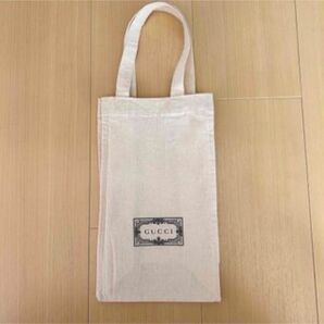 新品未使用!GUCCI ベージュ エコバッグ ロゴ入り トートバッグ ノベルティ マチあり グッチ ブランド