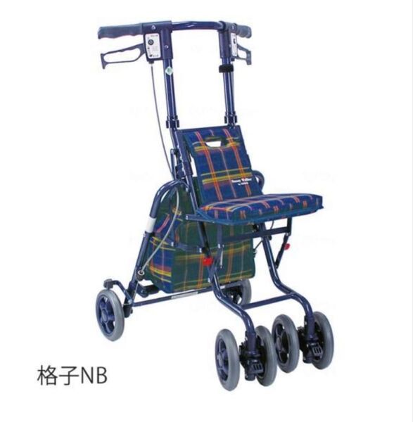【母の日ギフト】【未使用】【小柄な体型の方向き】島製作所 シルバーカー コンパクトカー サニーウォーカーSP 小(格子NB)