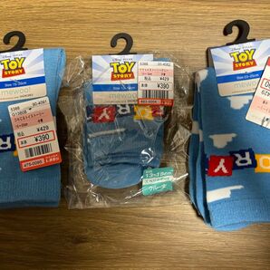 しまむら mewoo トイストーリー 雲柄 靴下 3足 セット サイズ違い
