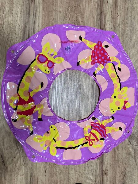 ベビー 浮き輪 キリン柄 ピンク