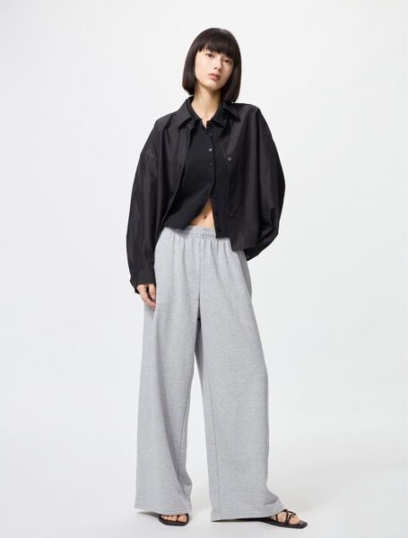 UNIQLOユニクロ スウェットワイドパンツ Sサイズ グレー