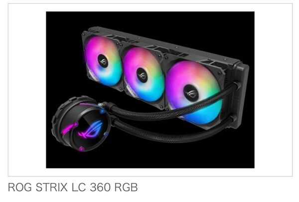 ASUS水冷CPUクーラー ROG STRIX LC360 RGB 黒