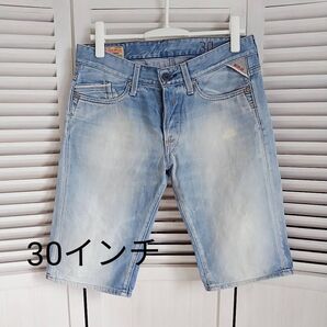 REPLAY デニムショートパンツ ライトブルーMサイズ30インチ