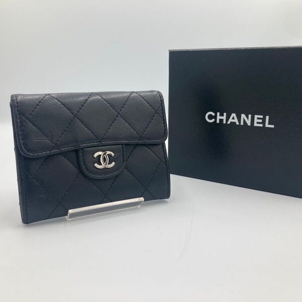 !美品! CHANEL シャネル マトラッセ ココマーク レザー ラムスキン
