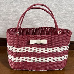 ハンドメイド クラフトバンド かごバッグ リボン