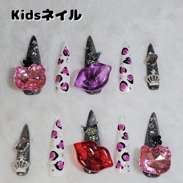 No.17★Kidsネイルチップ KOGYARU コギャル キッズネイル