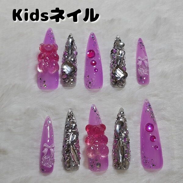 No.12★Kidsネイルチップ KOGYARU コギャル キッズネイル