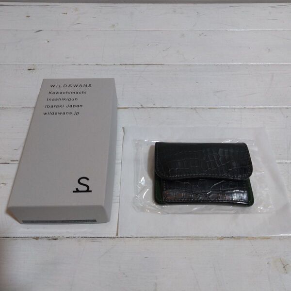 WILDSWANS ワイルドスワンズ TONGUE タング クロコダイルレザー グリーン サドルプルアップ コインカードケース