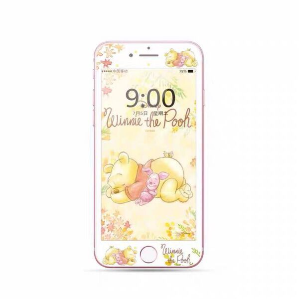 iPhone SE2/SE3 保護フィルム iPhone8 iPhone7 強化ガラスフィルム プーさん