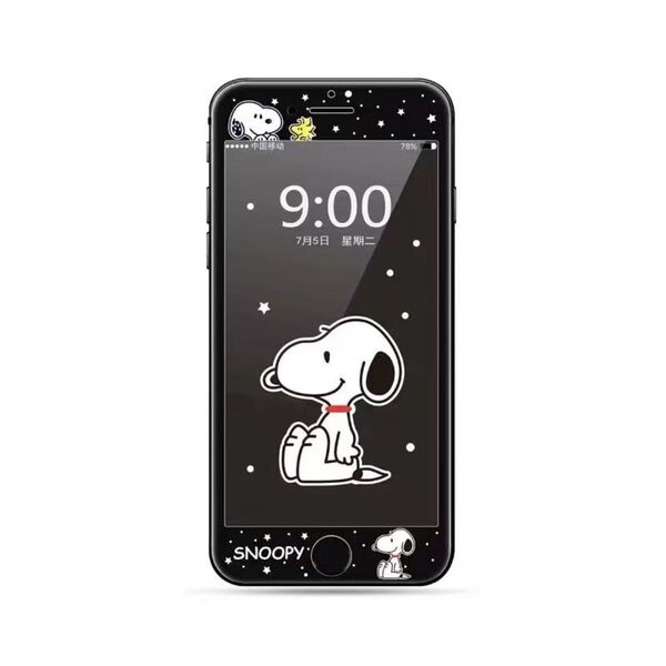 iPhone SE2/SE3 保護フィルム iPhone8 iPhone7 Plus 強化ガラスフィルム スヌーピー