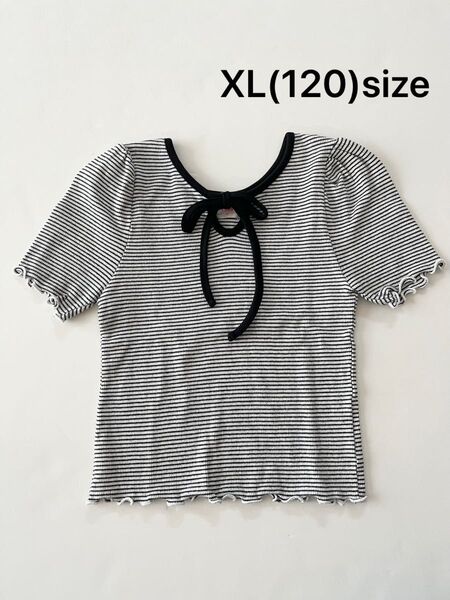 韓国 hei(ヘイ) ボーダー パフスリーブ メロウ トップス Tシャツ 半袖