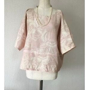 着物リメイク 紬 ゆったり オーバーブラウス