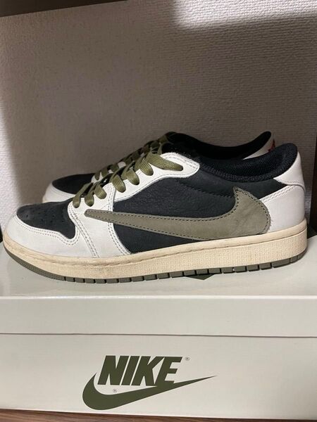 Travisトラヴィス Nike Air Jordan 1 オリーブ 25cm