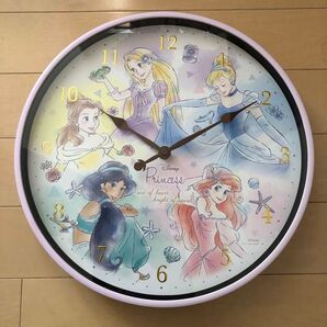 美品 ティーズファクトリー (TS Factory) ディズニー 掛け時計 プリンセス カラフルアート アナログ 静音 連続秒針