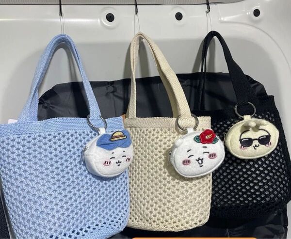 GU ちいかわコラボアイテム 即完売 新品 ポーチセットバッグ 3色セット ちいかわ ハチワレ うさぎ