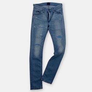 LEE ナノユニバース COOLMAX スキニーデニム ダメージ加工 S