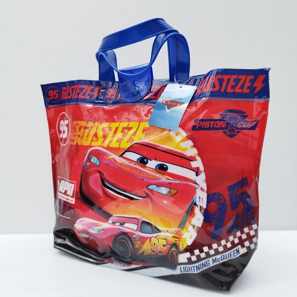 プールバッグ ビニールバッグ カーズ 新品未使用 幼児 プール 水泳 スイムバッグ ディズニー 車柄 赤 レッド 男の子 男児