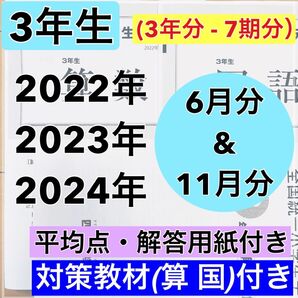 全国統一小学生テスト 3年生 2022年〜2024年 3年分 6月 & 11月