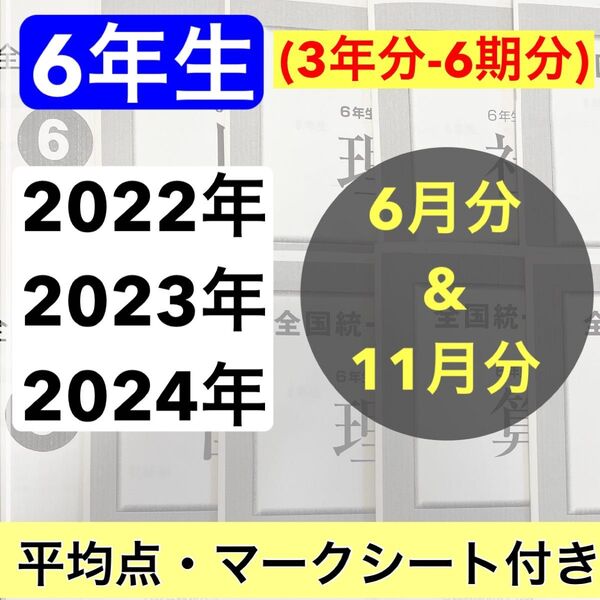 全国統一小学生テスト 6年生 2022年〜2024年 3年分 6月 & 11月