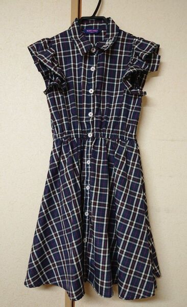 160cm 女の子 女児 チェック柄 ワンピース 子ども服 子供服