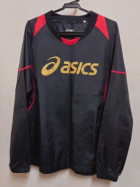 150cm asics アシックス ウインドブレーカー ブラック×レッド×ゴールド 子供服 子ども服 スポーツ