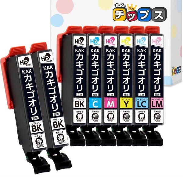新品!エプソン用 互換インク KAK-6CL 6色セット+ブラック2本 染料 対応機種:EP-717A EP-817A