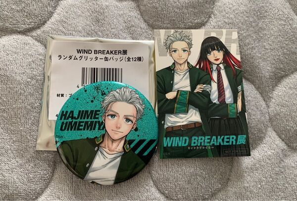 WIND BREAKER展 ランダムグリッター缶バッジと入場者特典のステッカー