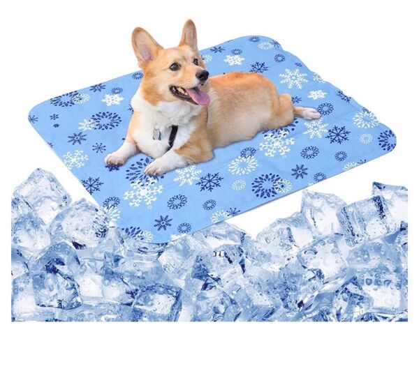 新品 ペットひんやりマット 冷却マット 水洗い可 ブルー 50×40cm