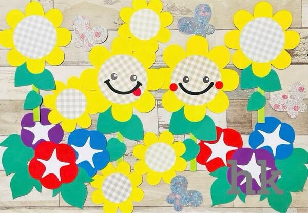 壁面飾り ひまわり 夏7月8月 幼稚園保育室図書館デイサービスPOP
