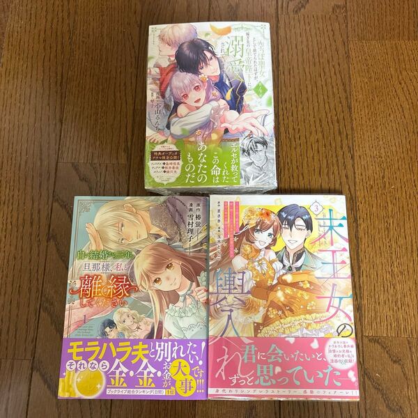 空っぽ聖女として捨てられたはずが、嫁ぎ先の皇帝陛下に溺愛されています4/白い結婚から三年。旦那様、私と離縁してください/末王女の…