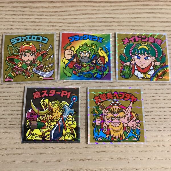 ヘッドだらけのビックリマンチョコ 5枚セット ブラックゼウス ラファエロココ 魔スターPI メイドン豊使 ビックリマンシール