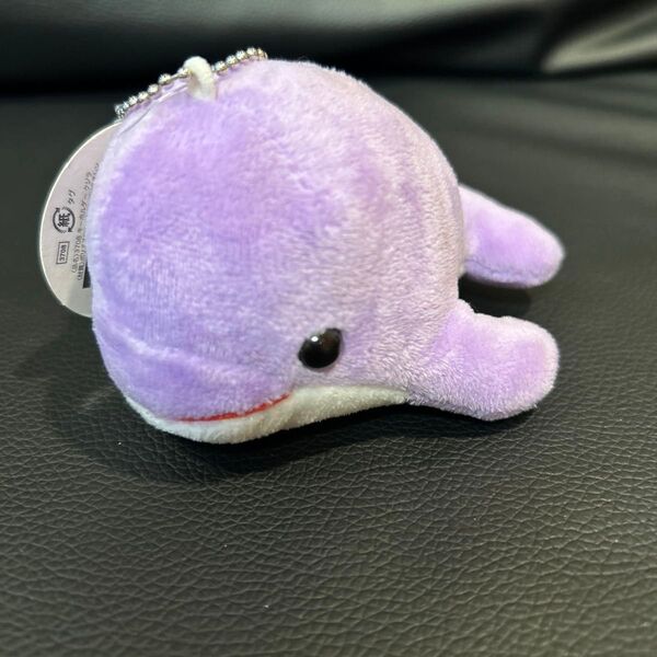 キーホルダークジラ ぬいぐるみ マスコット パープル