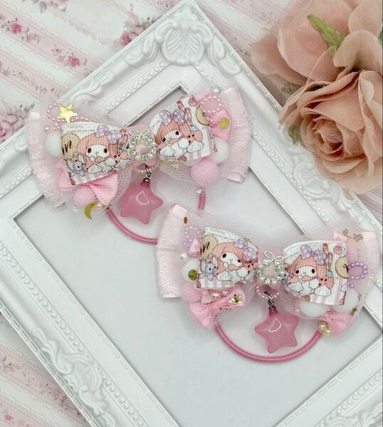 No.94 ハンドメイド ヘアゴム リボン キッズ マイメロ ピンク ゆめかわ サンリオ
