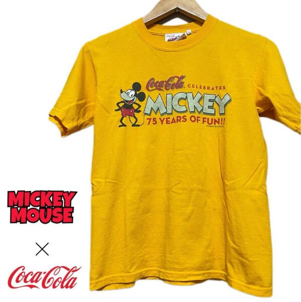 Coca-Cola ×Mickey Mouse 75周年Tシャツ /Mサイズ Tシャツ 古着 半袖 ビンテージ
