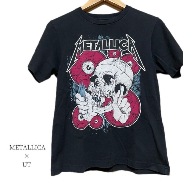 週末セールMETALLICA ×UTコラボTシャツ 黒 /Sサイズ Tシャツ ブラック 古着 半袖 クルーネック 黒 半袖Tシャツ